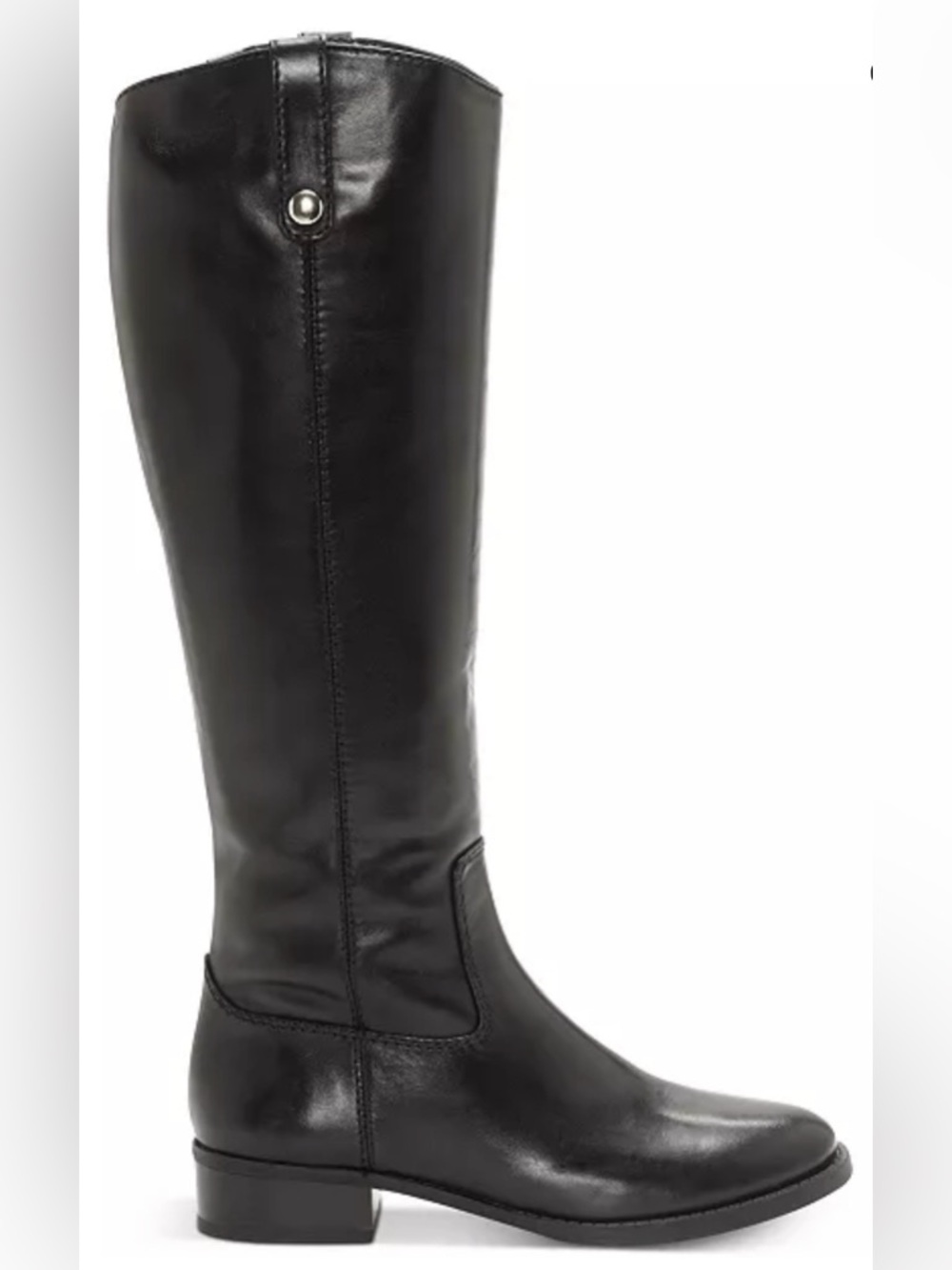 Classic Black Leather Knee-High Riding Boots